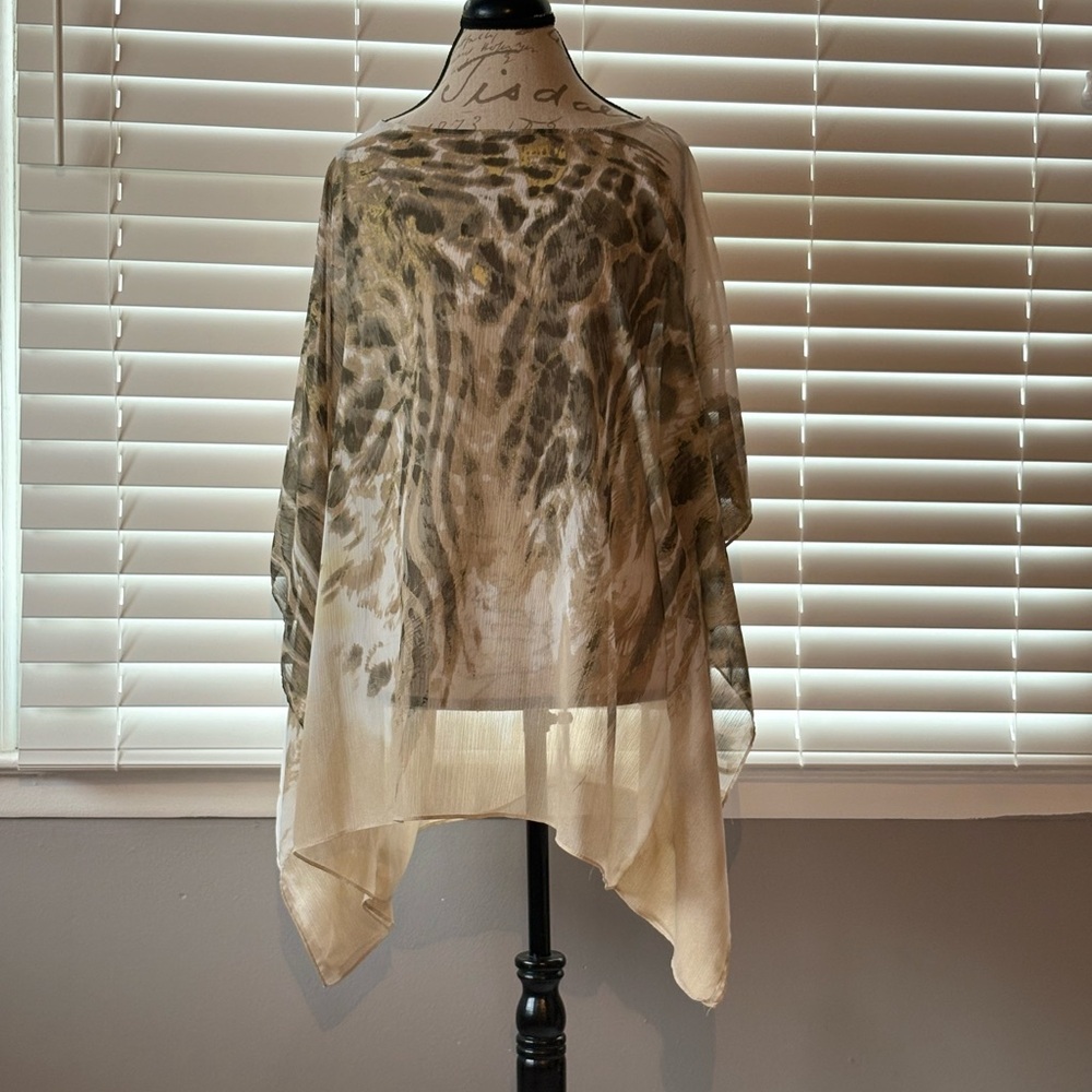 Chico’s Animal Print Sheer Poncho